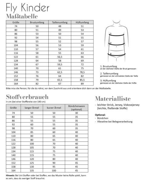 Fadenkäfer Papierschnittmuster Shirt Fly Kinder